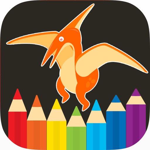 Dinosaur coloring book for kids hd - free fun educational dino drawing pages and painting games for preschool toddlers girls and boys iOS App