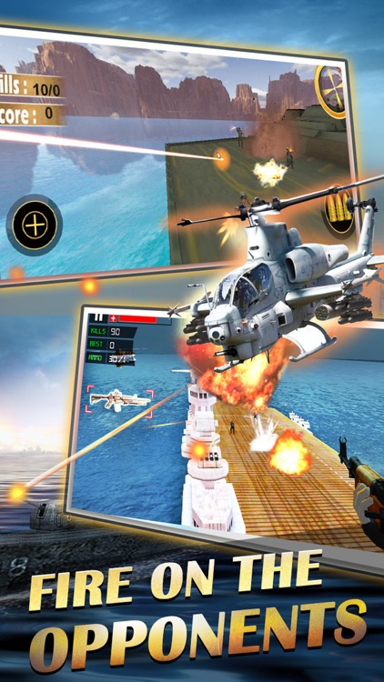 Sniper gunship helicopter shooting 3D:Free FPS battleship war airplane gun shooting games