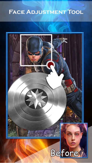 スーパーヒーローの顔チェンジャー2 - スーパーヒーローSuiteとのフェイススワップアプリ&面白い写真編集のスクリーンショット4 スーパーヒーローの顔チェンジャー2 - スーパーヒーローSuiteとのフェイススワップアプリ&面白い写真編集のスクリーンショット4