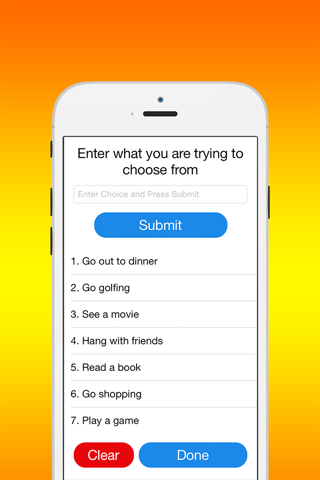 Wishy Washy - An easy way to help you make decisions on topics like Food, Entertainment, and Events screenshot 2