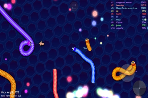 Slithering Snake Rolling - Glowing Multiplayer Player Online screenshot 4