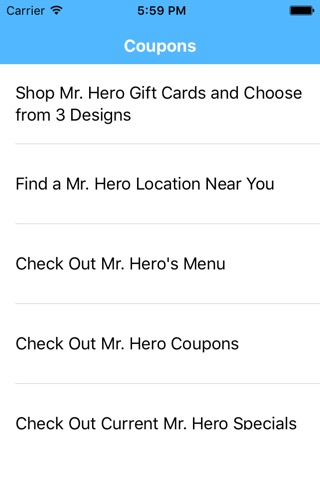 Coupons for Mr. Hero App screenshot 2