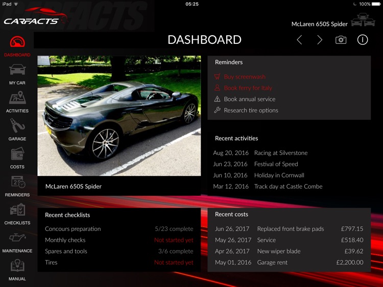 CarFacts - The Car Management App for iPad screenshot-0