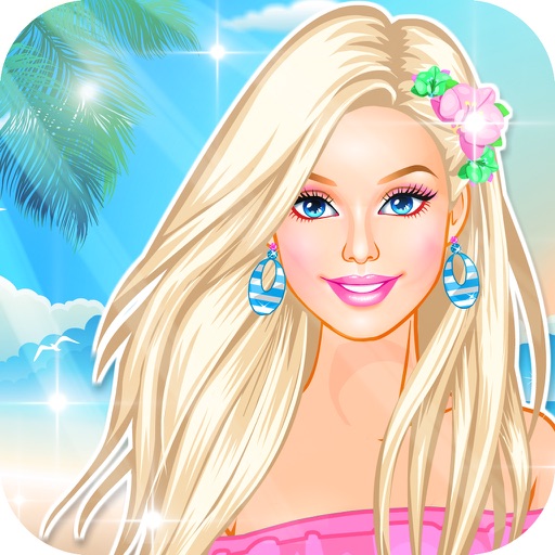 Barbie beach dress - Sweetheart Princess love makeup, Cinderella Beauty Diary, girls playing games for free icon