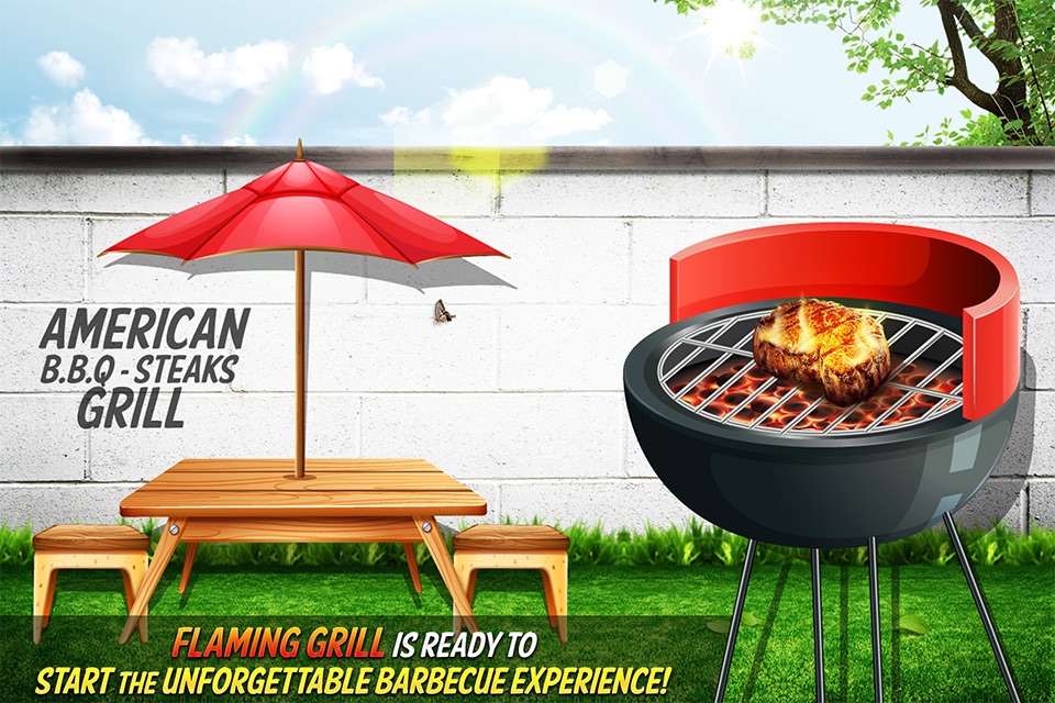 American BBQ steak & skewers grill : Outdoor barbecue cooking simulator free game screenshot 3