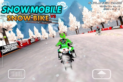 SnowMobile Vs Snow Bike - Snow Mobile Racing Games screenshot 3