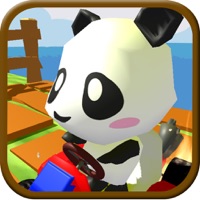 Panda Brakes Cartoon of puppy racing and running downhill for kids game
