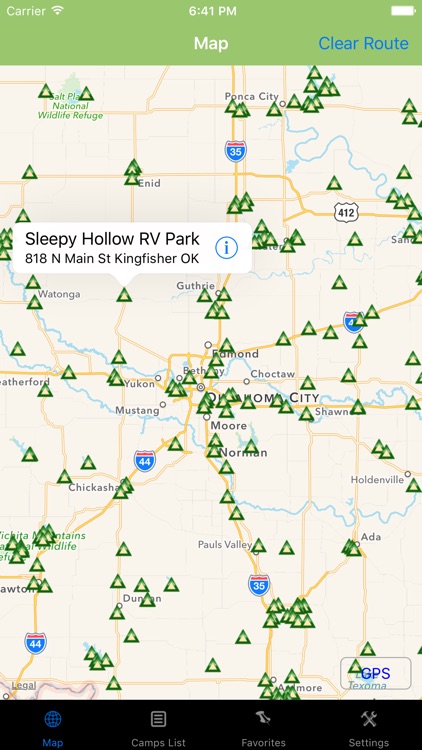Oklahoma – Camping & RV spots