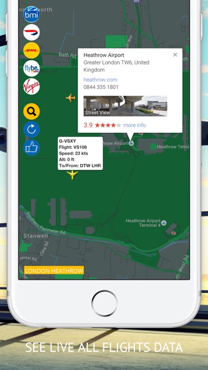 Air UK : Live flight tracker for Flybe, British Airways, Virgin Atlantic, BMI Regional and DHL Air