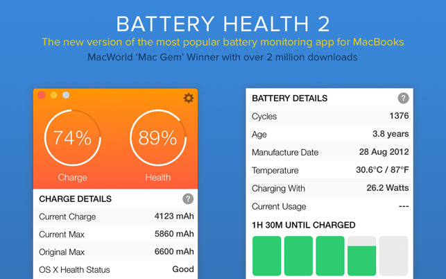 ‎Battery Health 2: Stats & Info Screenshot