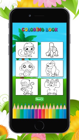 猴子著色書：學習色彩和畫一隻猴子，猩猩和更多(圖2)-速報App