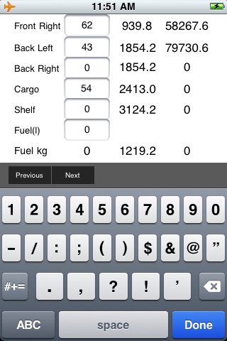 C172N (Metric) Weight and Balance Calculator screenshot 2