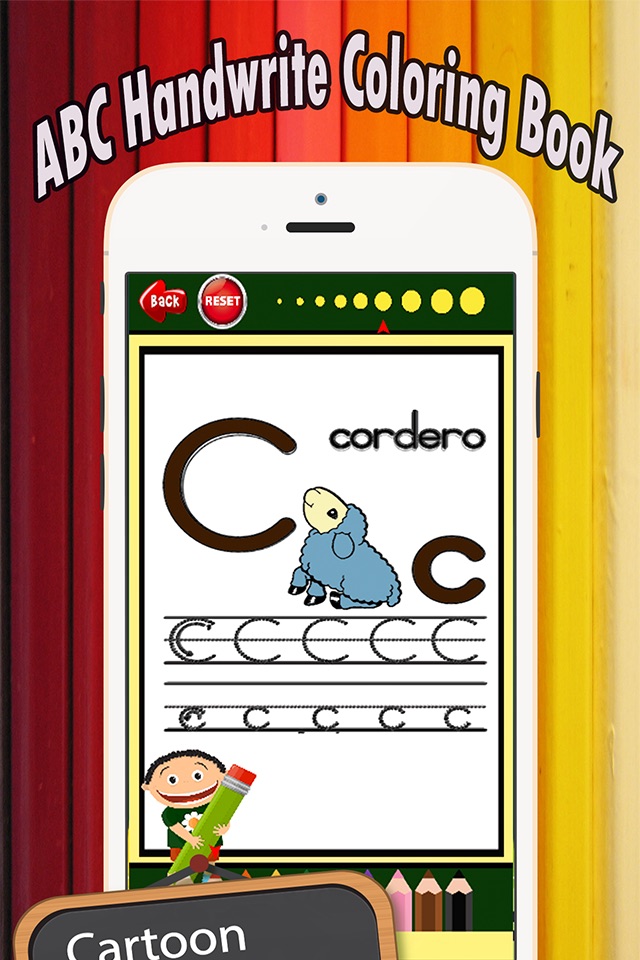 Coloring Book: ABC Spanish page game for kids screenshot 2