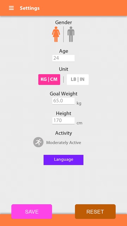 Weight gain, Diet tracker