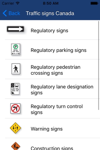 Traffic and road signs Canada screenshot 2