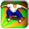 Simon Rogers's AM SKATER is a horizontal scroll type action game, where the player is a skateboarder who jumps over obstacles with that most essential of cool skater moves, the "Ollie"