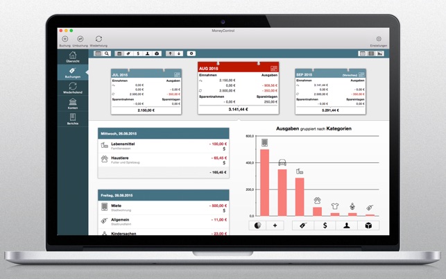 Haushaltsbuch Moneycontrol Einnahmen Ausgaben Im Mac App Store - screenshots
