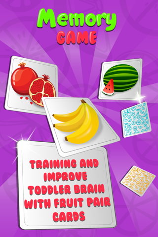 Kids Match Memory Game – Train.ing and Improve Toddler Brain with Fruit Pair Card.s screenshot 2