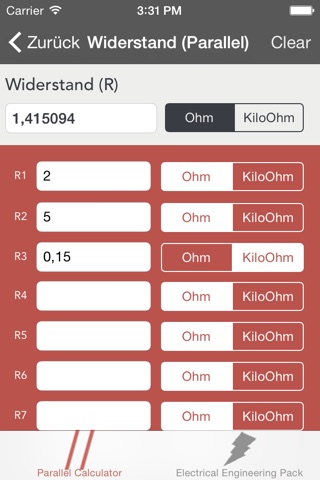 Electrical Parallel Calculator screenshot 2