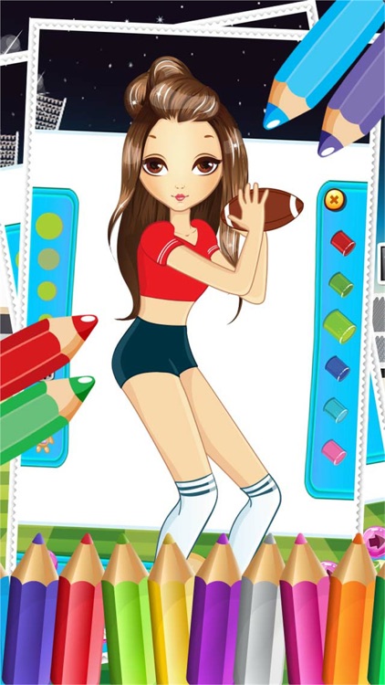 Pretty Girl Fashion Sport Coloring World - Paint And Draw Football For Kids Game screenshot-4