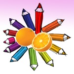 Fruits Coloring Book - digital drawing and paint for kids