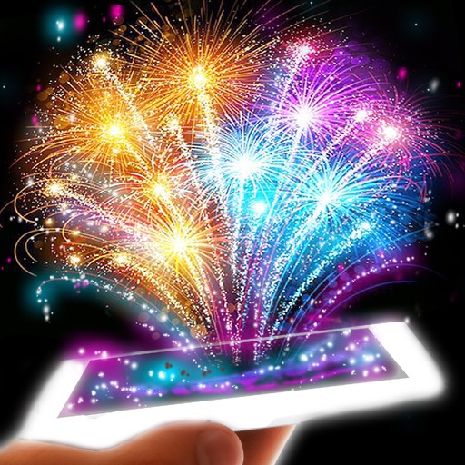 Fireworks: Augmented reality game. Celebrate! Icon