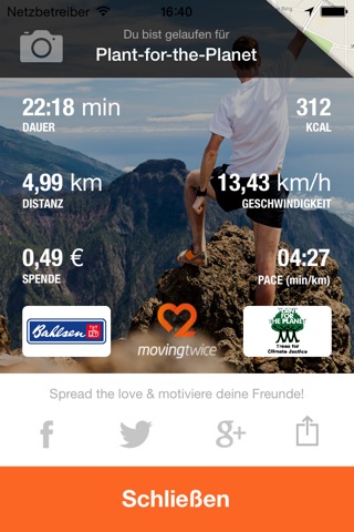 MovingTwice – Spendenlauf-App zum Joggen und Walken mit GPS screenshot 2