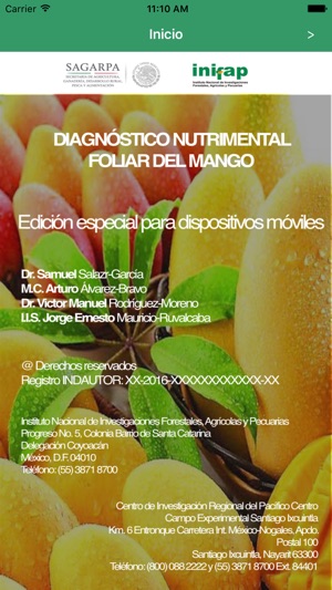 Diagnóstico Nutrimental Foliar del Mango