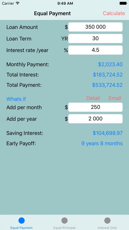 Loan Calculator: Early payoff (Pro)