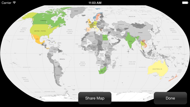 Countries Visited Map