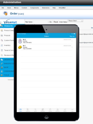 Скриншот из Store Admin for VirtueMart Shop