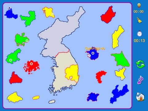 Korean Peninsula puzzle map screenshot 2