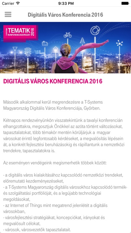 T-Systems Digitális Város Tematik 2016