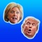 Send funny emojis about Donald Trump and Hillary Clinton to friends