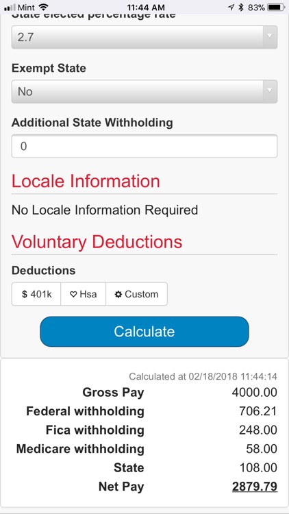 Salary Withholding Calculator