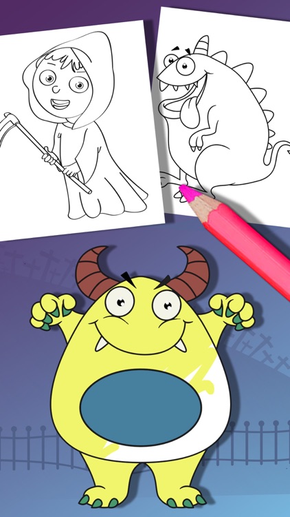 Halloween coloring pages – Paint monsters & zombie screenshot-3