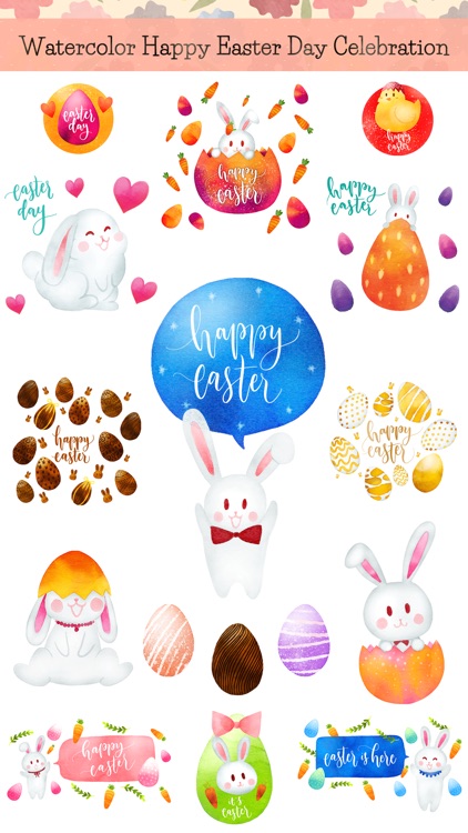 Watercolor Easter Day Stickers