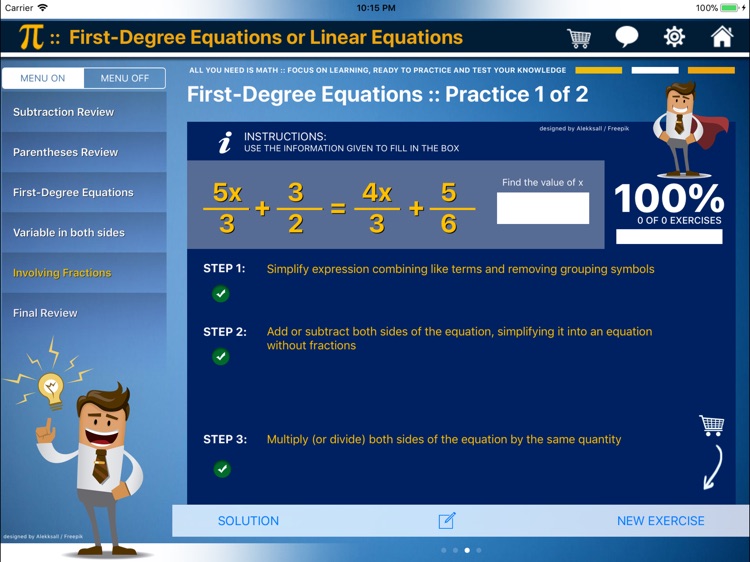 First Degree Equation : ax+b=c screenshot-8