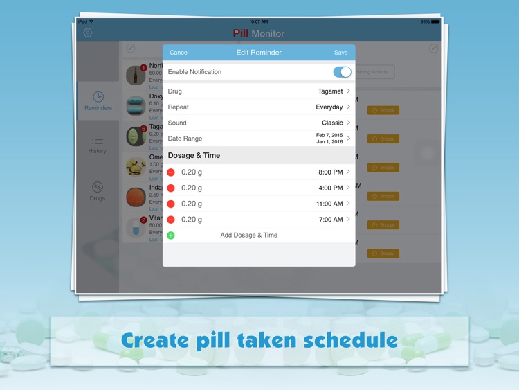 Pill Monitor Pro for iPad - Drug Reminders & Logs