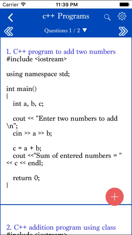 C++  programs