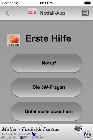 Notfall-App Müller-Funke & Co. Versicherungsmakler GmbH screenshot 2