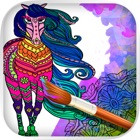 Mandalas Horses - Coloring pages for adults