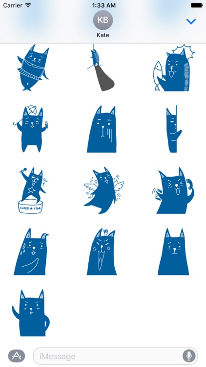 Blue Cat Stickers screenshot-3