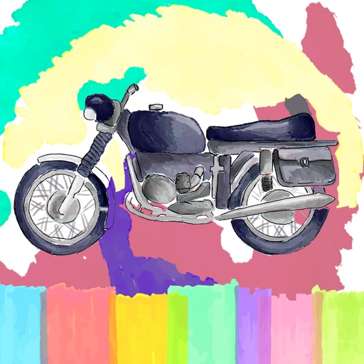 Motorcycle Speed Racing Coloring Book for Kids iOS App