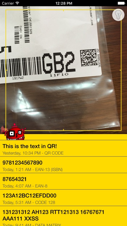 Robot QR - more than a barcode and QR code reader