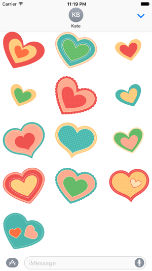 Hand Drawn Paper Heart Stickers