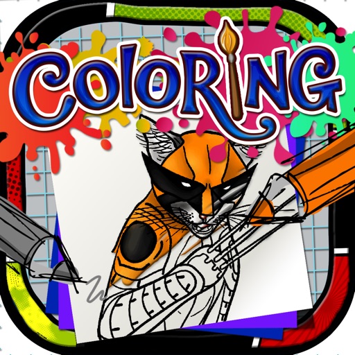 Coloring Paint Pro Picture Cat Superheroes Cartoon icon