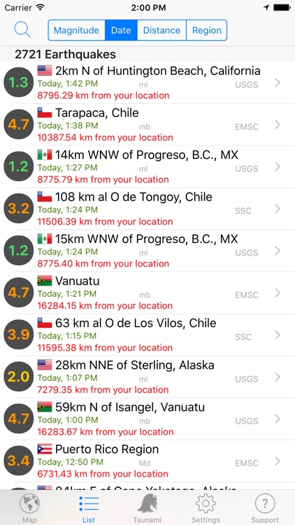 Quake Spotter - Map, List, Widget and Alerts