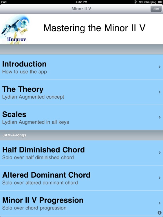 iImprov - The Minor II V for the iPad
