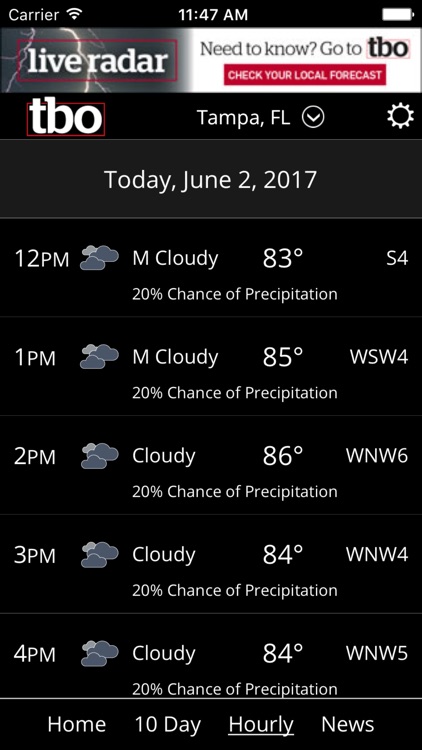 Tampa Bay weather from tbo screenshot-3